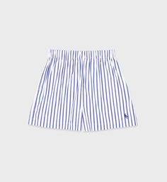 Emily Oberg, Poplin Shorts, Shirt Maker, Navy Stripes, Take Care Of Yourself