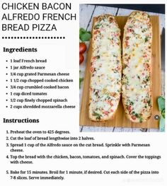 the recipe for chicken bacon alfredo french bread