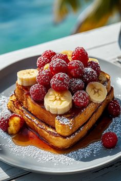 Banana Berry French Toast Festive Breakfast, Berry French Toast, Wholemeal Bread, Classic French Toast, Blueberry Compote, Dish Ideas, Caramelized Bananas, Brunch Recipe, Classic Breakfast