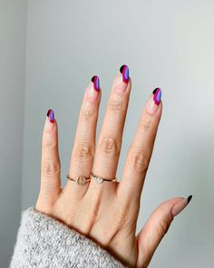 Pride Nails Bisexual, Bisexual Nails Acrylic, Rave Nails