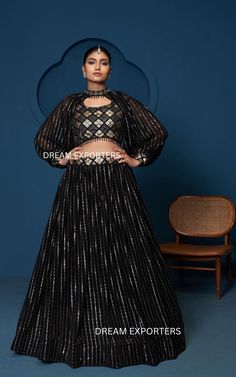 Amazing Black Lehenga Choli For Women Indian Wedding Party Wear Ghagra Choli Bridesmaids Ready Made Lahengas Reception,Sangeet Wear Lehenga FABRIC DETAILS LEHENGA (Semi-Stitched): FABRIC : Georgette WORK : Sequence Embroidery Work FLAIR : 3.50 mtr Inner : Cotton With Canvas and can can layered net SIZE : waist-42" height-42" BLOUSE (Un stitched) Blouse Fabric : Faux Georgette Work : Sequence Embroidery Work With Fancy Lace  Blouse Size : Upto 44 Inches Bust(Un-Stitched) 0.80 mtr Un stitched DUPP Anarkali Lehenga For Party During Eid, Floor-length Pre-draped Saree With Self Design For Party, Designer Cutdana Fitted Gown, Designer Fitted Gown With Cutdana, Fitted Georgette Sets With Dori Work, Party Wear Wedding Choli With Cutdana, Fitted Saree-shaped Gown With Cutdana, Semi-stitched Choli With Self Design For Reception, Party Wear Pre-draped Floor-length Saree For Wedding