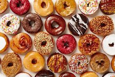 many different kinds of doughnuts with sprinkles