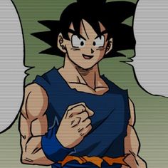 an animated image of gohan from dragon ball