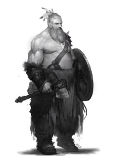 viking by dongming yang on ArtStation. Viking Dnd, Pathfinder Character Art, Anatomy Sculpture