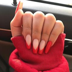 Red Acrylic Nails, Polygel Nails, French Nail Designs, Nailed It, Coffin Nails Designs, Nail Arts, Best Acrylic Nails, Cute Acrylic Nails, Perfect Nails