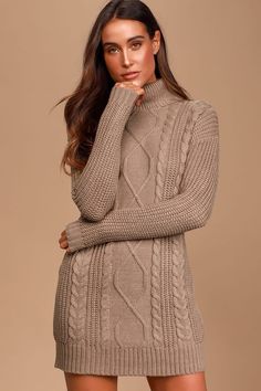 Holiday Style in the Midwest – Chicago Fashion Album Backless Sweater, Girls Winter Dresses, Cable Knit Turtleneck, Taupe Sweater, Light Grey Sweater, Cable Knit Sweater Dress, Cable Knit Turtleneck Sweater, Grey Sweater Dress, Cowl Neck Long Sleeve