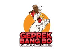 the logo for geprek bang bo mantapp kau bah