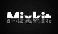 the word miveli written in white on a black background