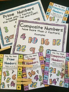 prime and compositee worksheets with the text prime and compositee freebies just pick, flip and check