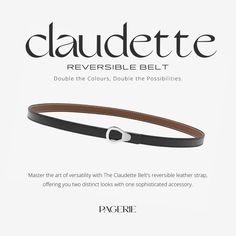 Elevate your style effortlessly with the Claudette Belt, a versatile accessory crafted from premium leather and 100% recyclable stainless steel. Featuring two chic shades in one, it offers endless pairing possibilities, making it a staple for any wardrobe. Summer Luxury, Pet Leashes, Minimalist Wardrobe, Summer Crafts, Creative And Aesthetic Development, Luxury Accessories, Parisian Style, Animal Photography