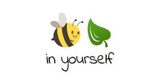 the words in yourself and a bee with leaves