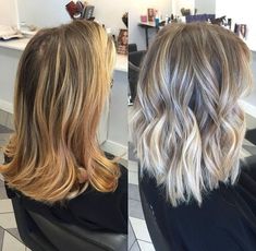 Cool Blonde And Brown Balayage, Ombre Hair Color For Graying Hair, Tipped Out Balayage, Reverse Blonde Balayage Short Hair, Ash Blonde Shadow Root Balayage, Ash Blonde Winter Hair, Medium Hair Balayage Blonde, Ash Blonde Hair Bob, Ash Blonde Hair With Bangs