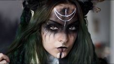 Creepy Witch Makeup Halloween, Possessed Witch Makeup, Spiritual Witch Costume, Demonic Witch Makeup, Old Crone Makeup, Voodoo Witch Makeup Halloween, Dark Druid Makeup, Viking Witch Makeup Tutorial, Evil Sorceress Costume