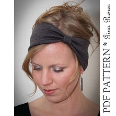 Headband Sewing Pattern. Ear Warmer Pattern - PDF Sewing pattern. THIS IS A SEWING PATTERN- INSTANT DOWNLOAD. NOT A FINISHED ACCESSORY ITEM.  Sew your Own Bow Headband/ Ear Warmer and make it Unique to YOU. ~ This is a PDF sewing pattern that you print out to use. It includes cutting and sewing instructions with a step-by-step photo tutorial.  ~ It is one file that you will be able to download from Etsy as soon as your payment is confirmed.  ~ The pattern pieces are all professionally drawn by C Headcovering Pattern, Headband Sewing Pattern, Headband Sewing, Ear Warmer Pattern, Women Pants Pattern, Holiday Hand Towels, Simple Headbands, Pants Sewing Pattern, Beginner Sewing Projects Easy