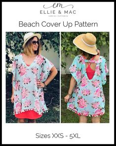 a woman's beach cover up pattern is shown