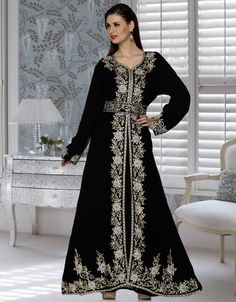 Subhanallah Kaftan With Smart Embroidery Shop Now : https://bit.ly/3vCpERm Buy online @ $102.95 #arabicdressforladies #dubaiislamicclothing #fashionkaftandresses #occasionkaftandresses #modernkaftanonline #orderkaftanonline #araboutfit #arabianclothes #keftan Arabic Clothes, Kids Kaftan, Moroccan Modern, Arabic Clothing, Muslim Dresses, Modest Evening Dress, Black Abaya, Moroccan Kaftan, Modern Moroccan