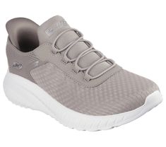 Step into athletic style and comfort wearing Skechers Hands Free Slip-ins BOBS Sport Squad Chaos - In Color. Designed with our Exclusive Heel Pillow , this fashion style features an engineered knit upper with stretch laces and a cushioned Skechers Memory Foam insole. For every BOBS purchase, a donation is made to animals in need. | Skechers Women's Slip-ins: BOBS Sport Squad Chaos Sneaker | Medium Width | Skechers Hands Free Slip-ins for an easy fit | Exclusive Heel Pillow holds your foot securely in place | Skechers Memory Foam cushioned comfort insole | Crafted with 100% vegan materials | Engineered knit upper with stretch laces | Contoured shock-absorbing midsole | Flexible traction outsole | 1 1/4-inch heel height | BOBS from Skechers Skechers Shoes Women, Cold Weather Hats, Skechers Memory Foam, Hiking Training, Waterproof Shoes, Skechers Women, Wide Shoes, Comfort Wear, Sports Accessories