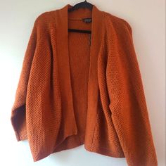 Topshop Burnt Sienna Cozy Crochet Knit Open Front Cardigan Size: 8 - Cozy Crochet Style Knit Cardigan - Relaxed Fit - New With Tags Attached When Flat: Length: 26" Shoulder To Hem Pit To Pit: 19.5" Open To Offers/ Bundle Discounts! Smoke-Free Home Ships Same/Next Day! Open Knit Cardigan For Layering, Cozy Open Knit Outerwear For Layering, Cozy Open Knit Sweater Coat For Layering, Textured Knit One-size Cardigan For Fall, One Size Textured Knit Cardigan For Fall, Open Front Knitted Sweater For Layering, Knitted Open Front Sweater For Layering, Open Front Textured Knit Cardigan, Textured Knit Open Front Cardigan