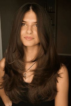 Long Hair Women Haircut, Long Hair With Layers Dark Brown, 90s Haircuts Long Straight, Long Straight Blowout, Haircut For Long Hair Girl, Haircut For Long Heavy Hair, Light Layers Haircut Long Curtain Bangs, Face Framing Layers Medium Dark Hair, Long Layered Haircuts Low Maintenance