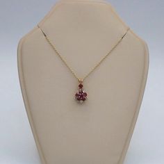 Add A Touch Of Elegance To Your Jewelry Collection With This Stunning 14k Yellow Gold Ruby W/ Diamonds Necklace. The Vibrant Red Stones And Sparkling Diamonds Create A Beautiful Ladybug Design. Ladybug Design, Red Stones, Diamonds Necklace, Brand Jewelry, Red Stone, Sparkle Diamonds, Vibrant Red, No Brand, Jewelry Branding