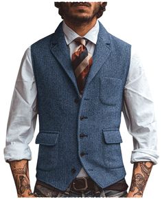 Men's Vest Notch Lapel Single Breasted Waistcoat | Aesido Business Vest With Pockets For Fall, Fall Business Vest With Pockets, Business Casual Winter Vest With Pockets, Winter Business Casual Vest With Pockets, Fall Vest With Notch Lapel And Button Closure, Fall Business Casual Vest With Buttons, Fall Vest With Notch Lapel And Buttons, Winter Single Breasted Business Casual Vest, Single-breasted Vest For Business Casual In Winter