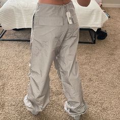 Light Grey, Super Comfy And Lightweight Parachute Pants From Pacsun. New With Tags. Spring Trendy Wide-leg Parachute Pants, Trendy Parachute Lounge Pants, Trendy Spring Parachute Pants With Elastic Waistband, Spring Loungewear Parachute Pants With Side Pockets, Trendy Summer Parachute Pants With Elastic Waistband, Spring Parachute Pants With Cargo Pockets For Loungewear, Trendy High-waisted Parachute Pants For Spring, Trendy Summer Parachute Pants With Pockets, Summer Cargo Pocket Pants For Loungewear