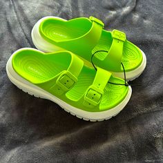 Brand New Pair Of Lime Green Bamboo Sandals. Never Worn. Size 39 Or Women’s 9. Buckles Do Work On The Sandal To Make Tighter Or Looser. Brown Gladiator Sandals, Bling Sandals, Green Bamboo, Slider Sandals, Beaded Sandals, Espadrilles Platform, Black Espadrilles, Chunky Heels Sandals, Jelly Sandals