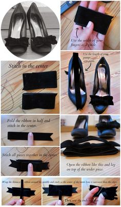 Shoe Refashion, Shoe Makeover, Black Velvet Bow, Shoes Hack, Embellished Shoes, Bow Shoes, Glitter Bow, Velvet Bow, Diy Shoes