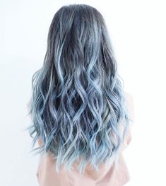 Ice Blue Hair, Icy Blue Hair, Blue Hair Highlights, Pastel Blue Hair, Blue Ombre Hair, Light Blue Hair, Brown Ombre Hair, Ombre Hair Blonde, Ombre Highlights