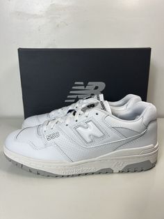 New Balance 550 White Gray BB550PB1 Men’s Size 10.5/ Women’s Size 12. White Shoes That Go With Everything, New Balance Bb550 Outfit, New Balance 550 White Grey Outfit, New Balance 550 Gray, New Balance 550 White Gray, Shoes That Go With Everything, New Balance 550 Women, New Balance 550 Outfit Woman, Cool Shoes Women