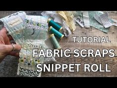 someone is stitching fabric with scissors on a wooden surface and the words, how to make