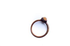 "Raw garnet ring | Orange Garnet ring | Electroformed Garnet ring | Raw Gemstone ring | Spessartine Garnet | Raw mineral ring This listing is for one small raw spessartine garnet crystal electroformed to a hand-hammered 16 gauge recycled copper ring. If your size is unavailable, please select \"custom\" from the drop down menu and indicate the size you need at check out. Our jewelry is unique and one-of-a-kind. Please note there will likely be variances in the size, shape and color of each stone Earthy Gemstone Rings For Gift, Earthy Gemstone Rings As Gifts, Earthy Gemstone Rings For Gifts, Homemade Jewelry Organizer, Designer Jewelery, Raw Garnet, Spessartine Garnet, January Birthstone Jewelry, January Birthstone Rings