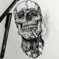 Pierna Dragons Tattoo, Skull Rose Tattoos, Skull Sketch, Polynesian Tattoos, Kunst Tattoos, Japanese Tattoos, Skulls Drawing, Sketch Tattoo Design