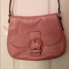 Pink Soho Coach Bag New With Tags... Coach - F45664 Blush Leather Cross Body Bag Measurements: 9"L X 7"W X 2"H... Coach Shoulder Bag For Fall Shopping, Casual Coach Bags For Fall, Fall Crossbody Bag With Silver-tone Hardware, Pink Everyday Bag For Fall, Coach Bags Pink, Coach Soho Bag, Vintage Messenger Bag, Red Camo, Bags Pink