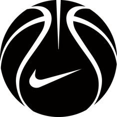 a black and white nike logo with the letter s in it's center circle