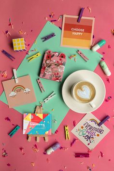 Pastel flatlay Product Flatlay Photography, Colorful Flatlay, Craft Product Photography, Layflat Photography, Spring Flatlay, August Moodboard, Rage Art, Food Photography Composition