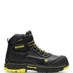 Meet your new go-to. The Wolverine Overpass features ContourWelt� technology providing the ultimate comfort and flexibility.  Alongside of that flexibility, the Overpass utilizes a lightweight rubber lug outsole and shock absorption that will keep you light on your feet and heavy on protection. Yellow Work Boots With Reinforced Toe For Outdoor, Yellow Lace-up Work Boots With Reinforced Toe, Yellow High-top Work Boots With Reinforced Toe, Construction Boots, Composite Toe Work Boots, Hiking Accessories, Tactical Clothing, Hunting Jackets, Rain Gear