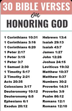 the bible verses on honoring god