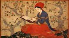 Women In Literature, Reading Books Illustration, Arabian Decor, History Women, Persian Art Painting, Persian Miniature, Persian Art, Islamic Art Pattern, Iranian Art