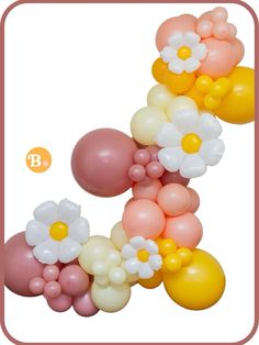 balloons are arranged in the shape of flowers