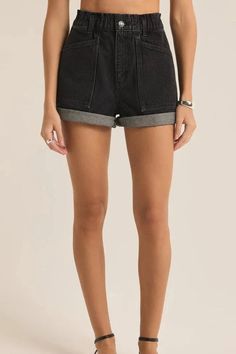 Experience the flattering aesthetic of these paperbag shorts. Crafted from our signature non-stretch denim, these hi-rise shorts boast a luxurious, lived-in softness that will elevate your summer wardrobe. Regular fit Denim: 100% Cotton High rise Zip fly with button closure Patch pocket Midweight Cropped Denim Jacket, Denim Short, High Waisted Shorts Denim, Rolled Hem, Midi Maxi Dress, Short En Jean, Plus Size Swimwear, Romper Pants, Long Blouse