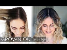 Lowlights Over Grown Out Highlights, Balayage Hair Grown Out, Growing Out Highlights Blondes, How To Grow Out Natural Hair Color, Growing Out Blonde Hair Roots Natural, Hairstyles For Grown Out Roots, Grow Out Blonde Highlights, Highlights Into Balayage, Blonde Grown Out Roots