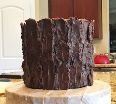 a chocolate cake sitting on top of a counter