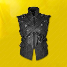 Handmade Men Gothic Vest Military Waistcoat Army Vest Gothic - Etsy Punk Shoot, Steampunk Pants, Army Vest, Steampunk Vest, Military Vest, Gothic Pants, Leather Waistcoat, Waistcoat Men, Style Vest