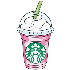 a starbucks drink with whipped cream and a green straw