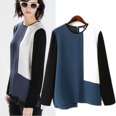 Classy+color+block+chiffon+blouse+great+for+work+or+casual+occasions.  Material:+Polyester  Measurement: S(Bust:+94cm,+Shoulder:+39cm,+Length:+64/69cm,+Sleeve:+60cm) M(Bust:+98cm,+Shoulder:+40cm,+Length:+65/70cm,+Sleeve:+61cm) L(Bust:+102cm,+Shoulder:+41cm,+Length:+66/71cm,+Sleeve:+62cm) Cheap Color Block Collared Tops, Affordable Short Sleeve Color Block Blouse, Cheap Color Block Long Sleeve Blouse, Cheap Long Sleeve Color Block Top, Cheap Chic Color Block Blouse, Cheap White Color Block Blouse, Luxury Multicolor Color Block Tops, Cheap Stretch Color Block Tops, Luxury Color Block Tops For Spring