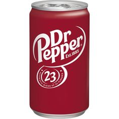 a can of dr pepper is shown on a white background