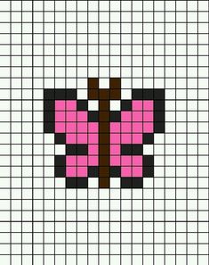 a cross stitch pattern with pink and brown squares in the shape of a heart on a white background