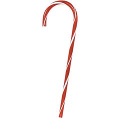 a candy cane with red and white stripes on it's end, isolated against a white background