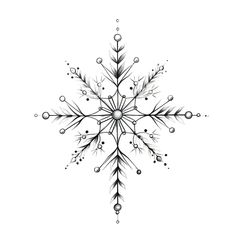 a black and white snowflake on a white background